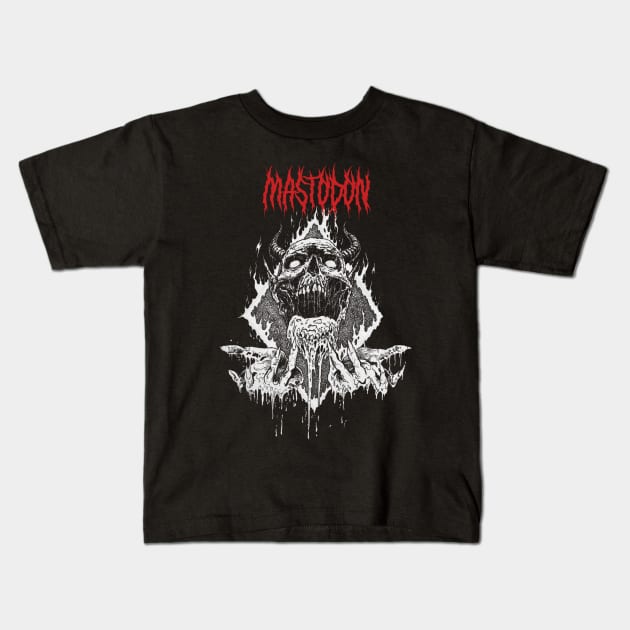 Mystical Skull Mastodon Kids T-Shirt by Mutearah